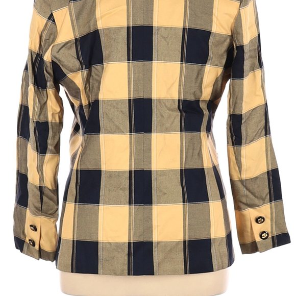 NWT Vintage STIRLING COOPER Yellow & Black Plaid 1990s Blazer Size 14 - Picture 4 of 4